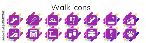 walk icon set