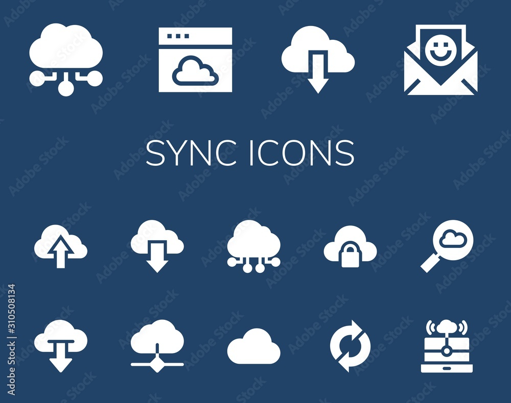 Obraz premium sync icon set