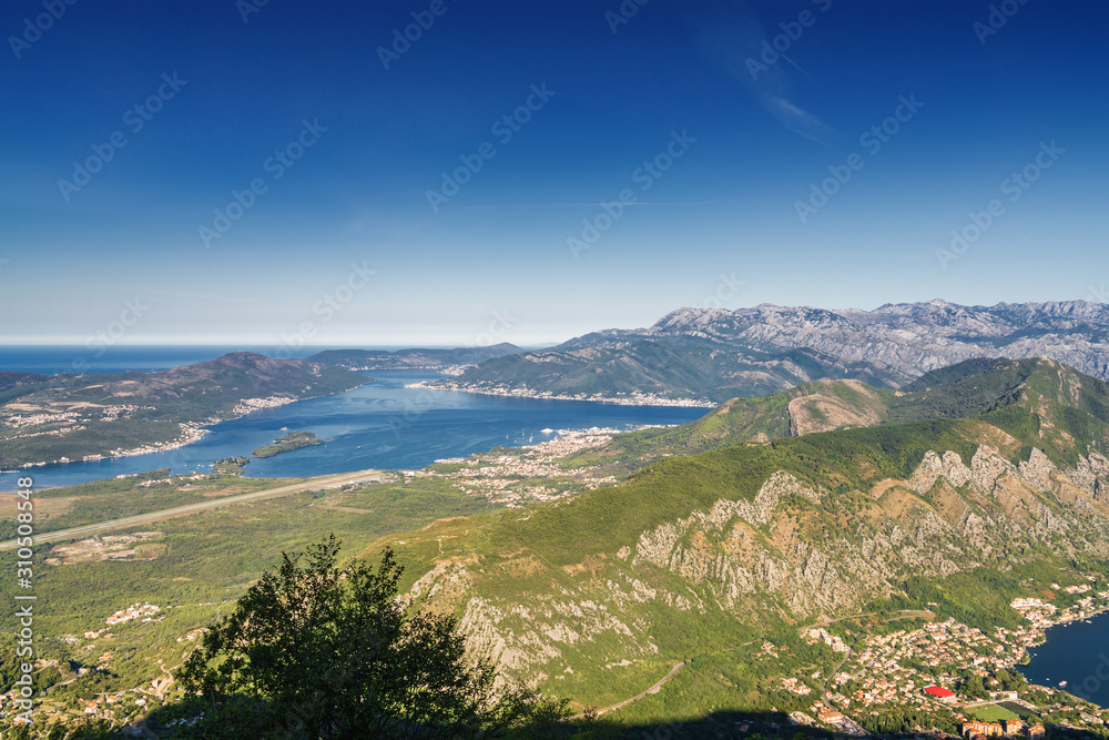 Sunny morning mountain landscape of Lovcen national park, Dinaric Alps, Montenegro.
