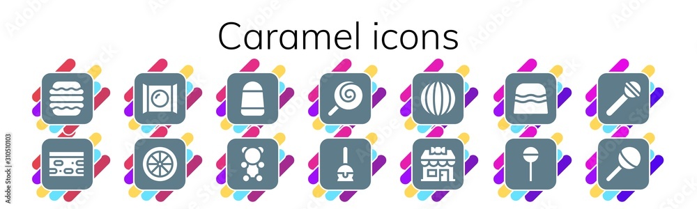 caramel icon set caramel icon set
