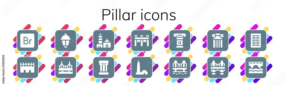 Modern Simple Set of pillar Vector filled Icons Modern Simple Set of pillar Vector filled Icons