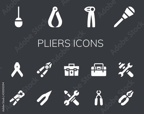 pliers icon set