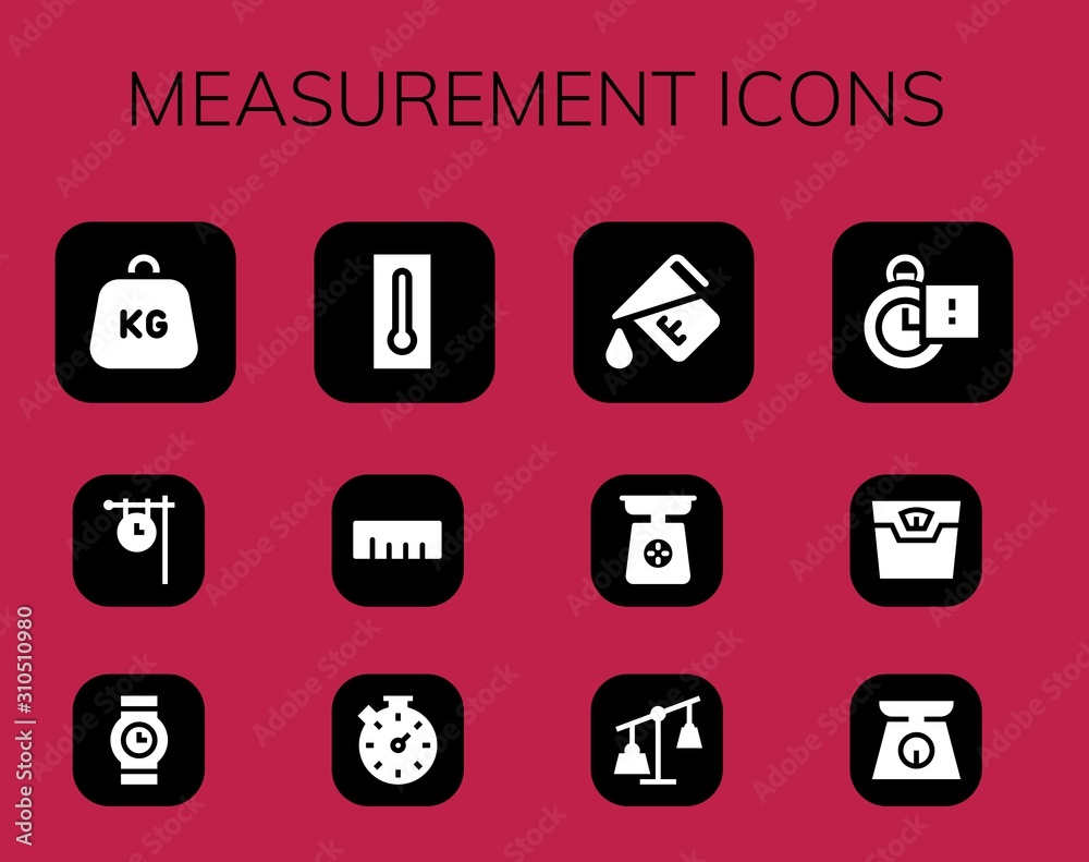 Modern Simple Set of measurement Vector filled Icons Modern Simple Set of measurement Vector filled Icons