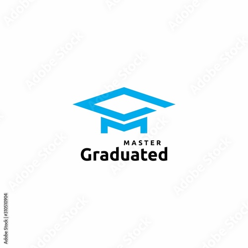 Creative monogram logo design of letter GM and Graduated or university with white background - EPS10 - Vector.
