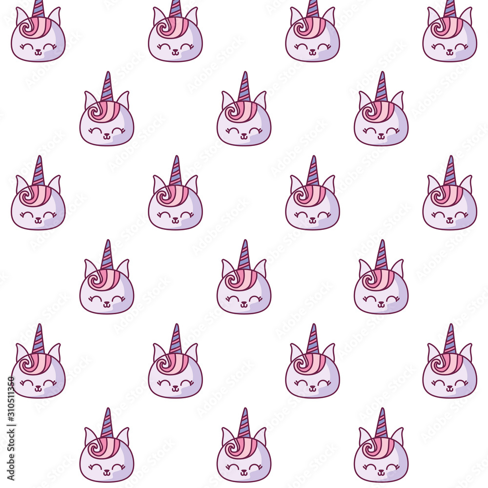 cats unicorns kawaii cartoons background vector design cats unicorns kawaii cartoons background vector design