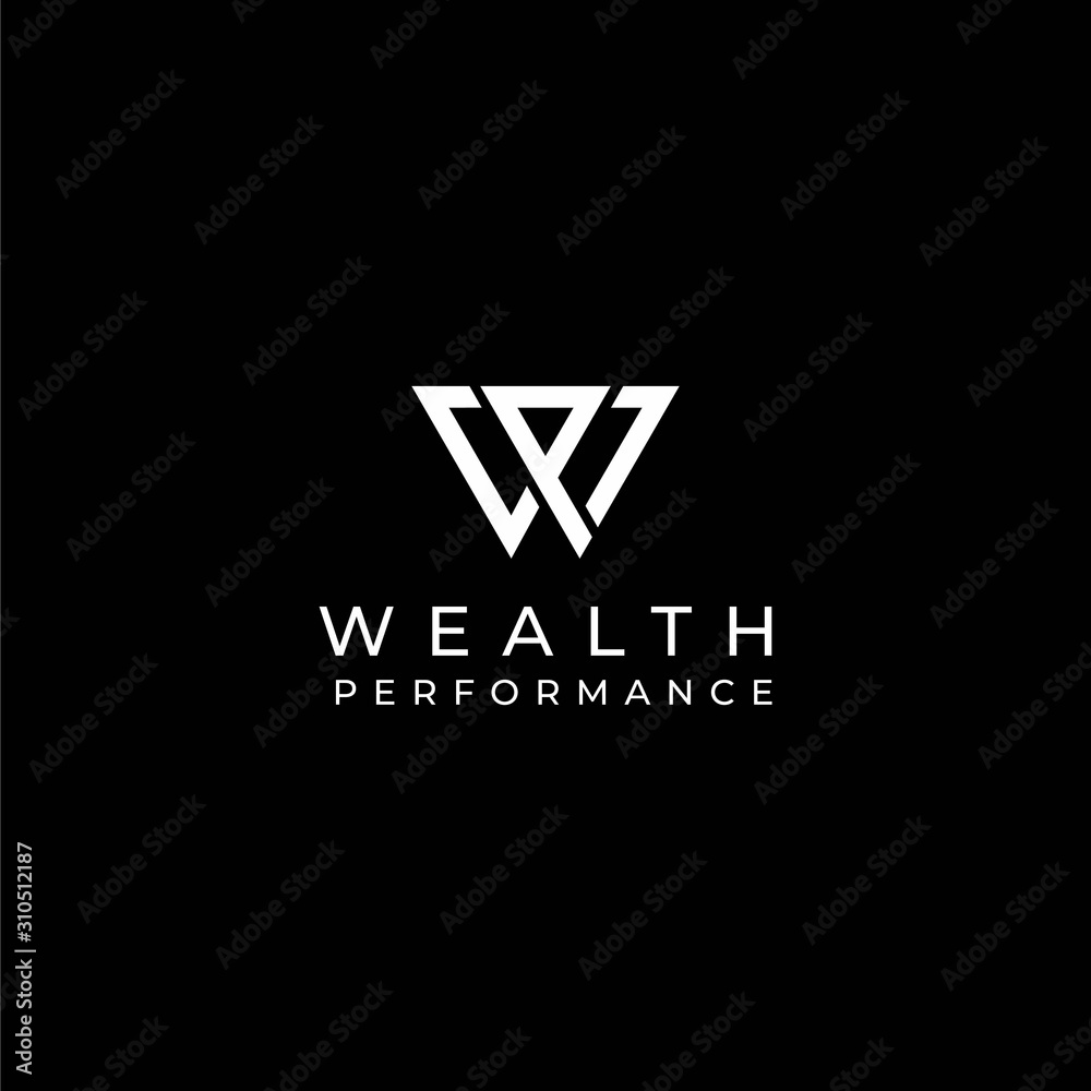 Bold logo design of letter P and W with black background - EPS10 - Vector. Bold logo design of letter P and W with black background - EPS10 - Vector.
