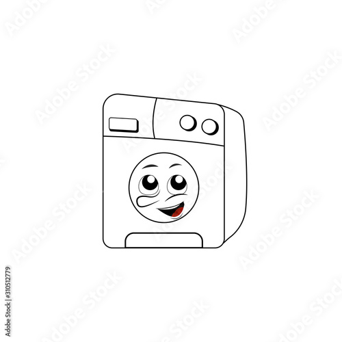 Washing machines cartoon illustration. Design template vector
