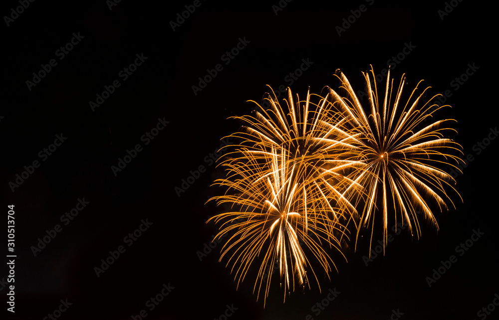 fireworks colorful on black background