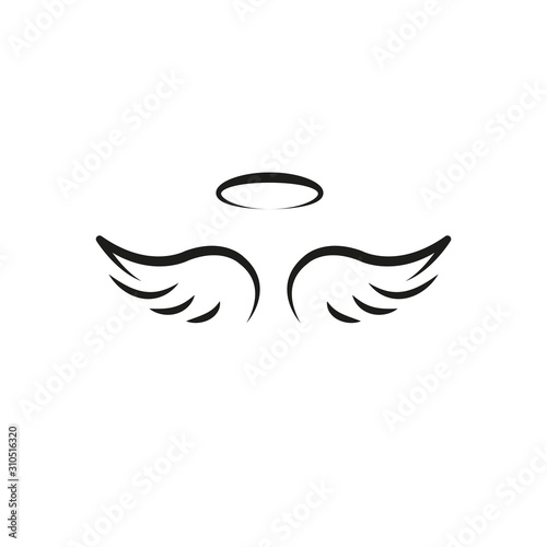 Angel wing icon illustration linear