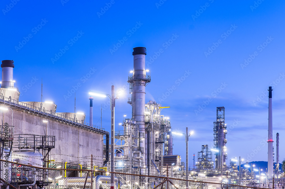 petrochemical plant with oil refinery industry and gas industry