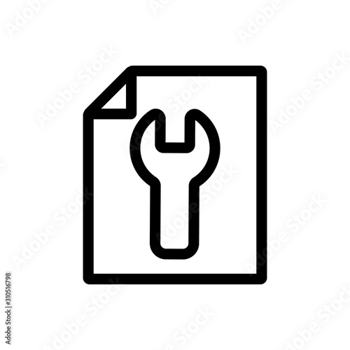 instruction to apply the vector icon. A thin line sign. Isolated contour symbol illustration