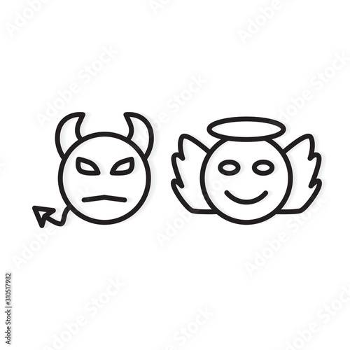 devil and angel icon- vector illustration