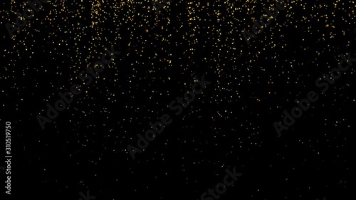 Falling golden sparkling particles with glow. Useful for new year, Christmas and other luxury glamour design.