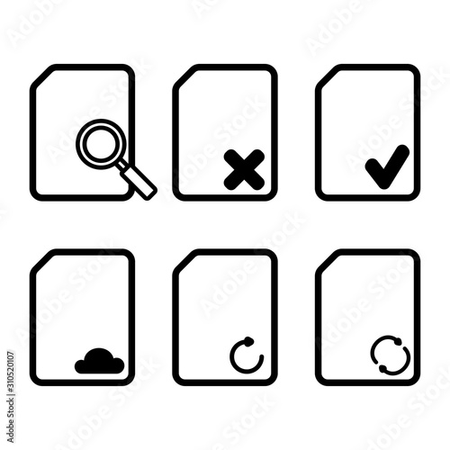 Mobile communications cards icons on white background. Vector illustration.