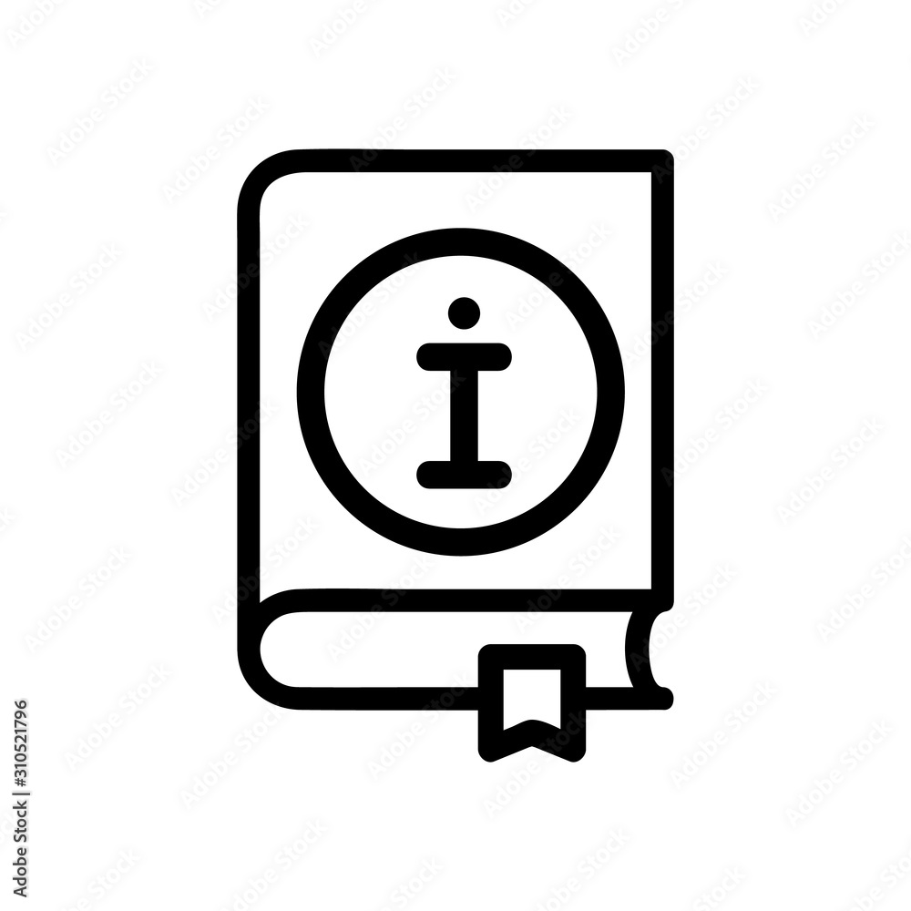 book with the instruction of the vector icon. A thin line sign. Isolated contour symbol illustration book with the instruction of the vector icon. A thin line sign. Isolated contour symbol illustration