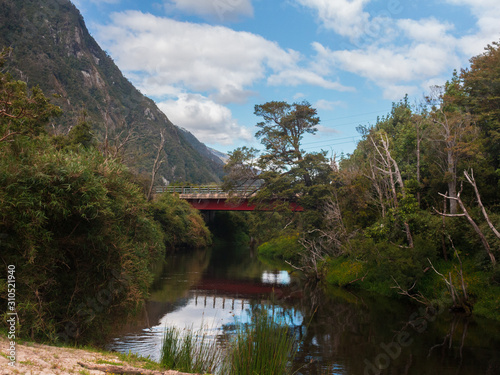 A bridge in the southern road of chliean patagonia photo