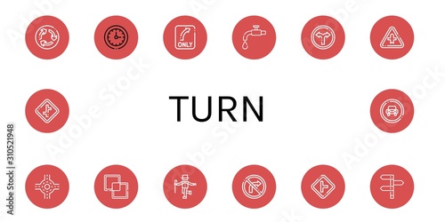 Set of turn icons