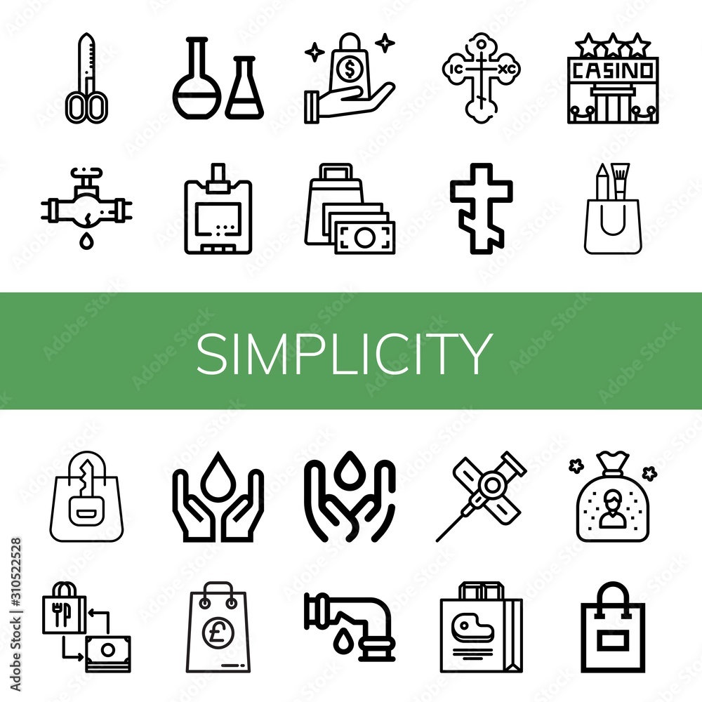 simplicity simple icons set - obrazy, fototapety, plakaty 