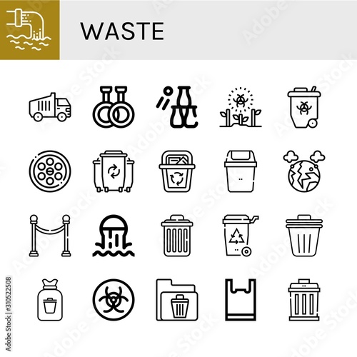 Wallpaper Mural waste simple icons set Torontodigital.ca