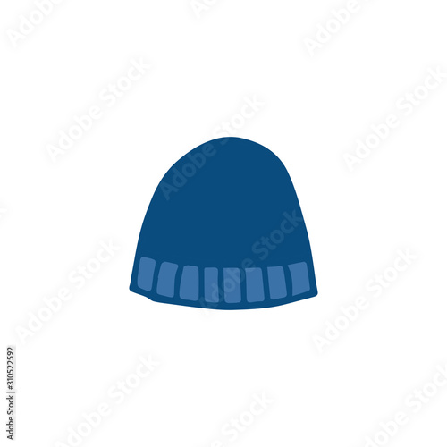 Doodle, hand drawn beanie,winter hat icon isolated on a white background.
