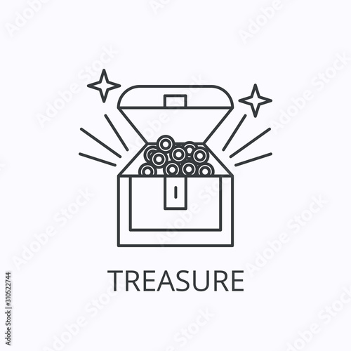Treasure thin line icon. Wealth concept. Outline vector illustration