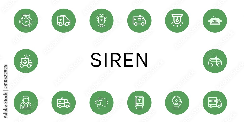 siren icon set siren icon set