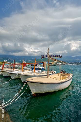 Budva city, Montenegro, marina harbor