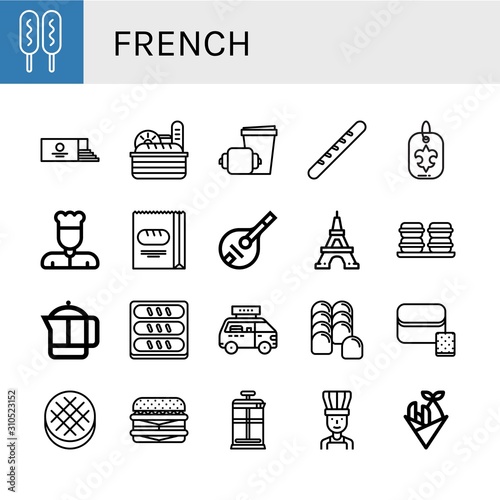 french simple icons set