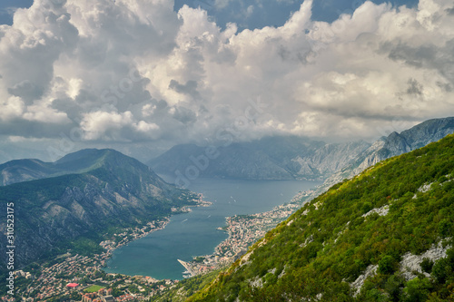Kotor Bay - a bay in the southern Adriatic Sea in Montenegro. The north-west coast of the bay on a small stretch belongs to Croatia.