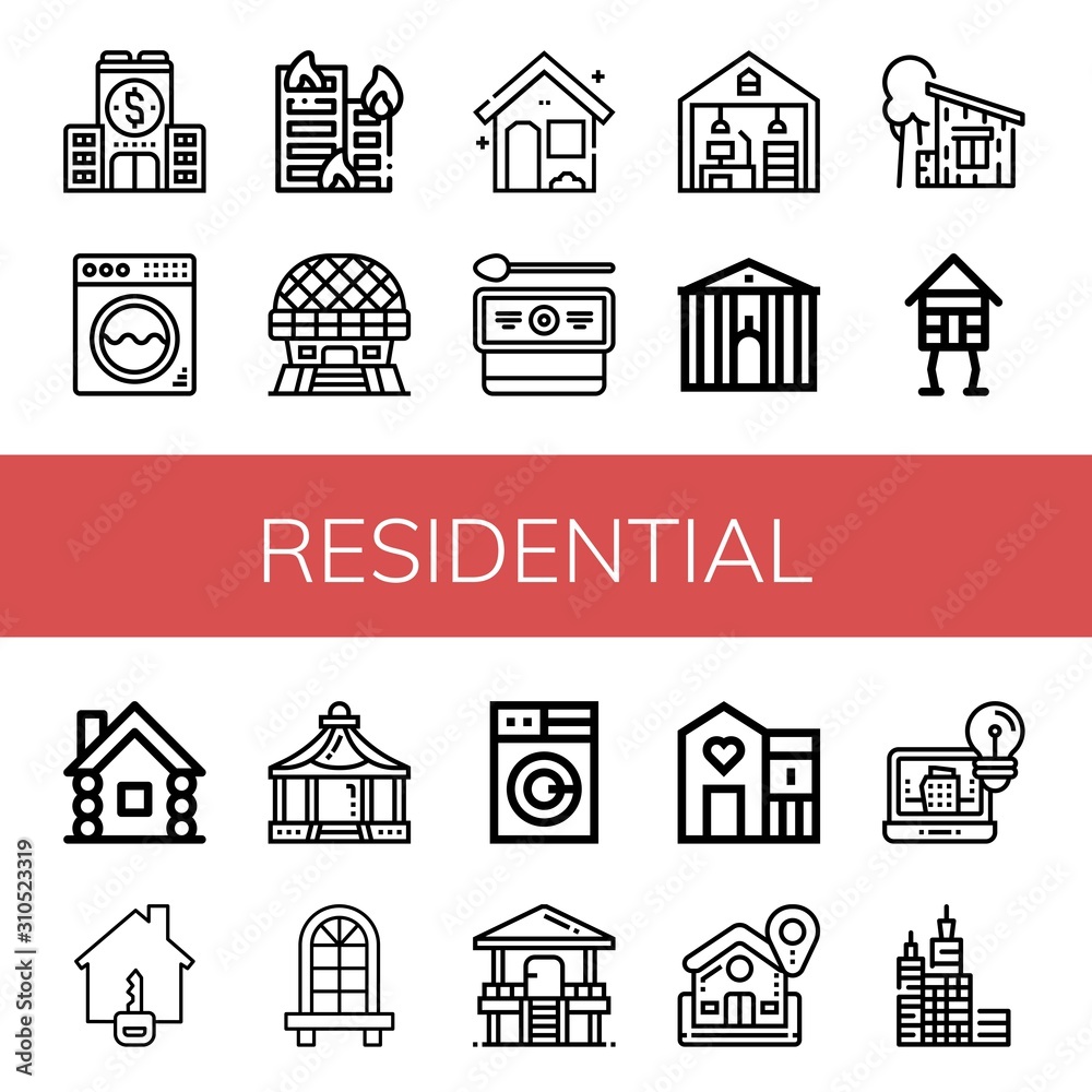 Set of residential icons