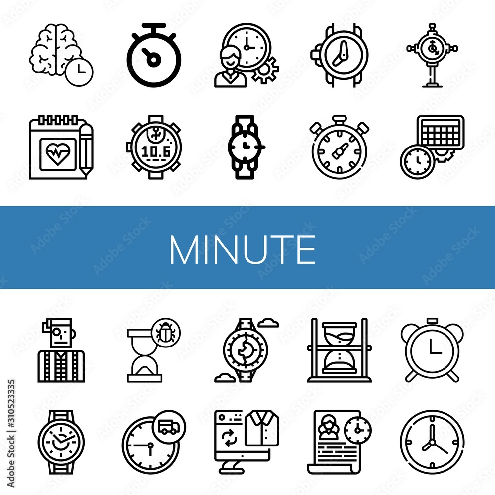 minute simple icons set