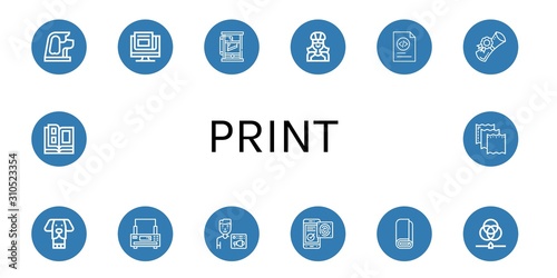Set of print icons