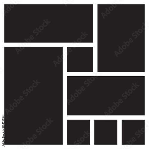 Collage photo frames templates. EPS 10