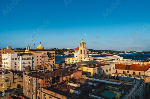 View from the roofs of the streets of Havana in Cuba