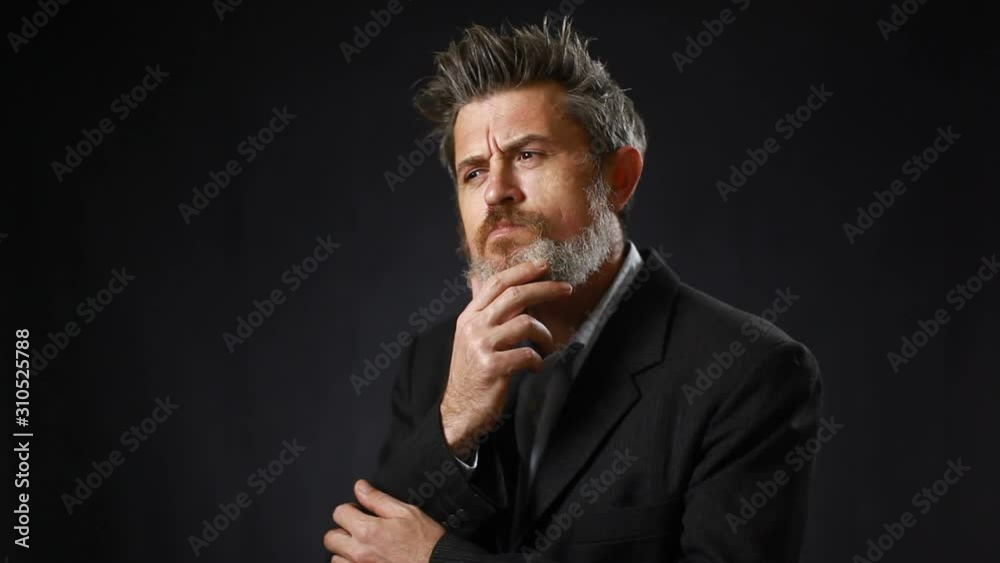 man thinking over something, tired and trying to come up with solution and giving up man thinking over something, tired and trying to come up with solution and giving up
