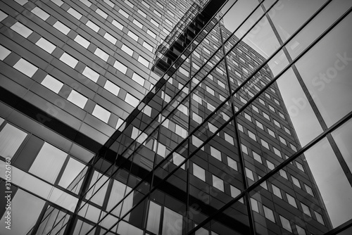 glass facade of an office building