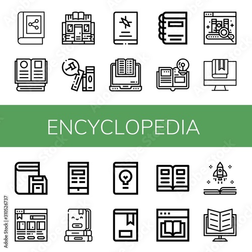 encyclopedia simple icons set