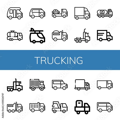 Set of trucking icons
