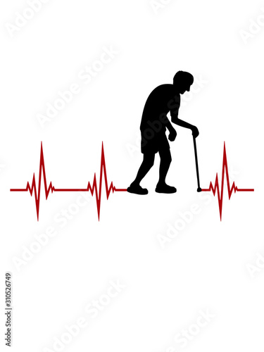 Herzschlag EKG Opa kind clipar
