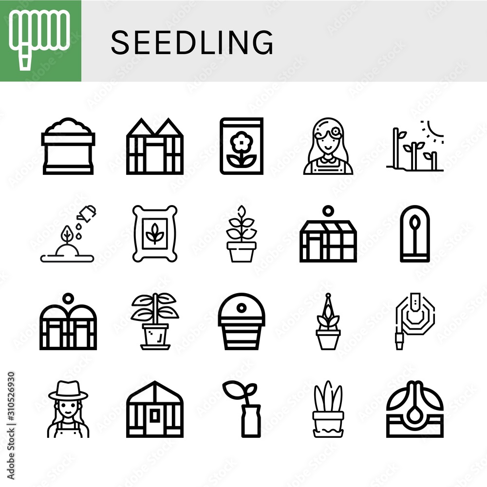 seedling icon set seedling icon set