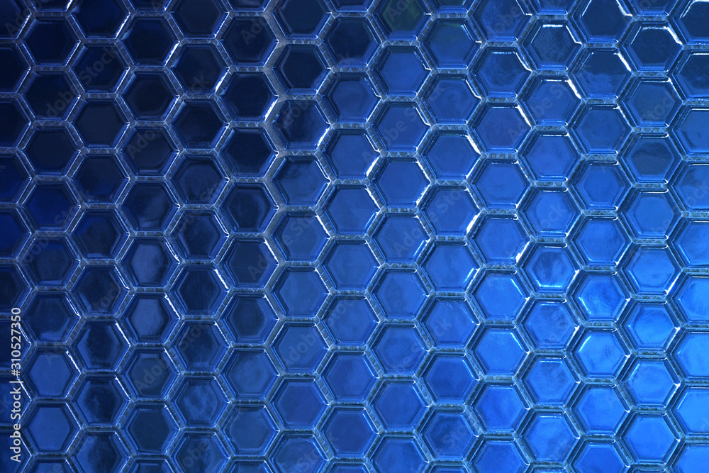 Obraz premium Blue hexagonal tiles