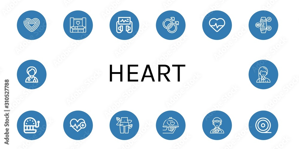 heart simple icons set heart simple icons set
