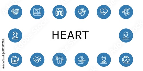 heart simple icons set