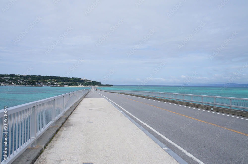 Kouri Bridge in Okinawa, Japan