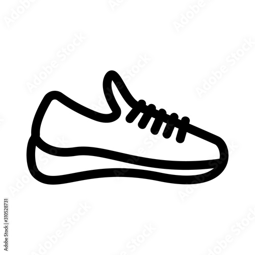 Sneakers icon vector. A thin line sign. Isolated contour symbol illustration