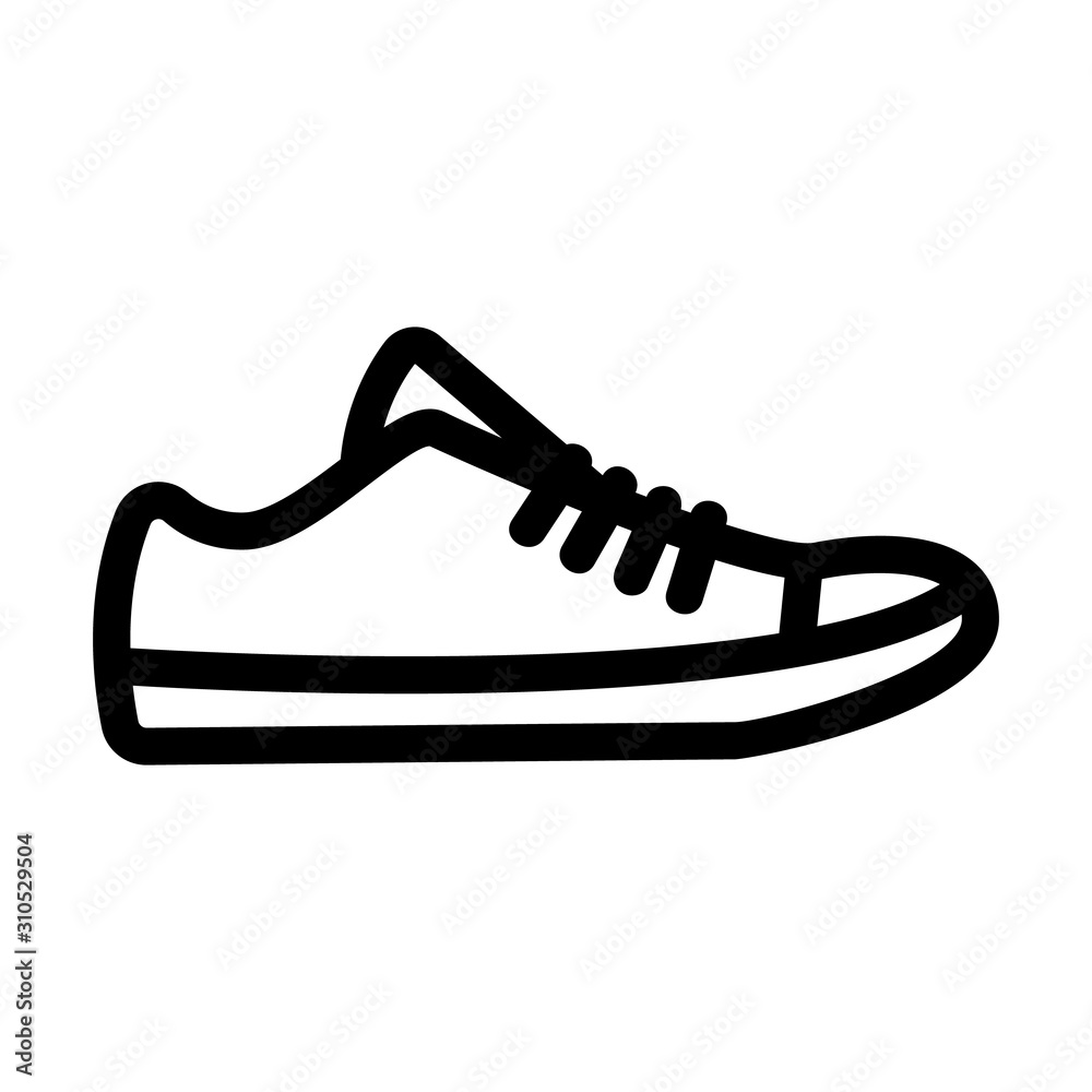 Sneakers icon vector. A thin line sign. Isolated contour symbol illustration Sneakers icon vector. A thin line sign. Isolated contour symbol illustration