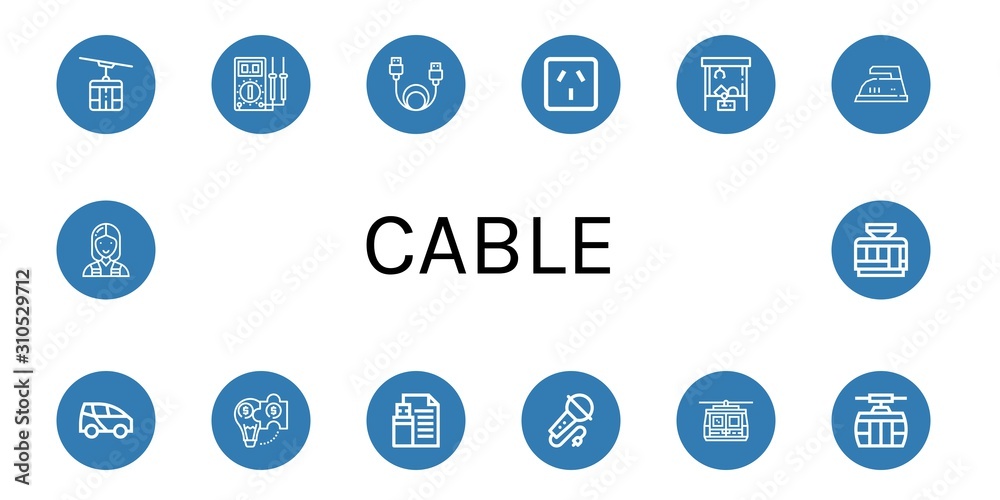 Set of cable icons