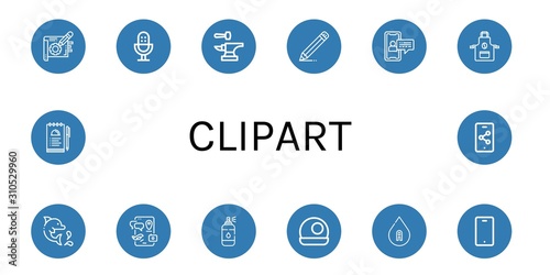 clipart simple icons set
