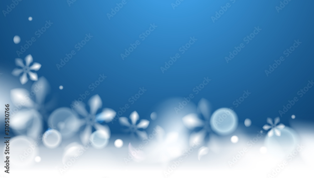 Winter blue abstract background with snowflakes vector template Winter blue abstract background with snowflakes vector template