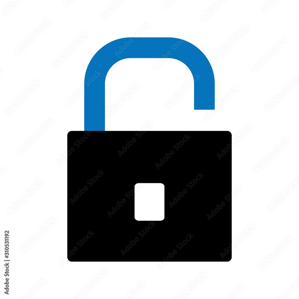 Glyph Unlock icon isolated on background Glyph Unlock icon isolated on background